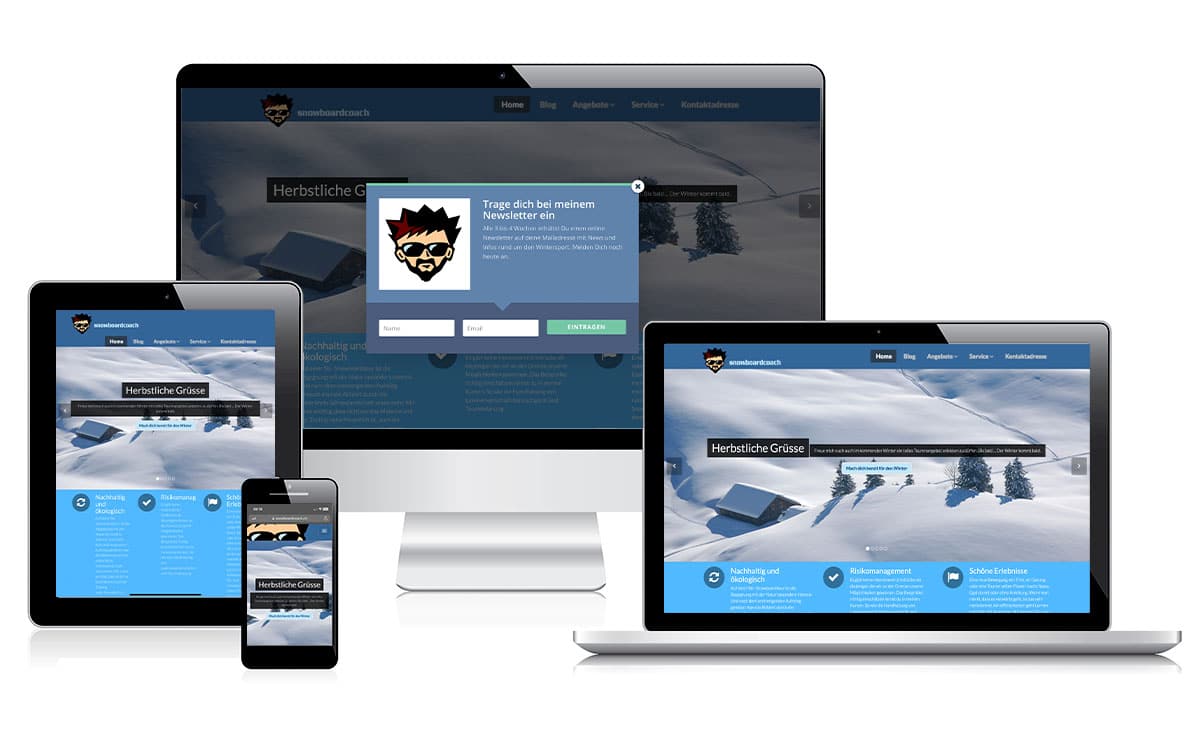 snowboardcoach Responsive Design Screendesign